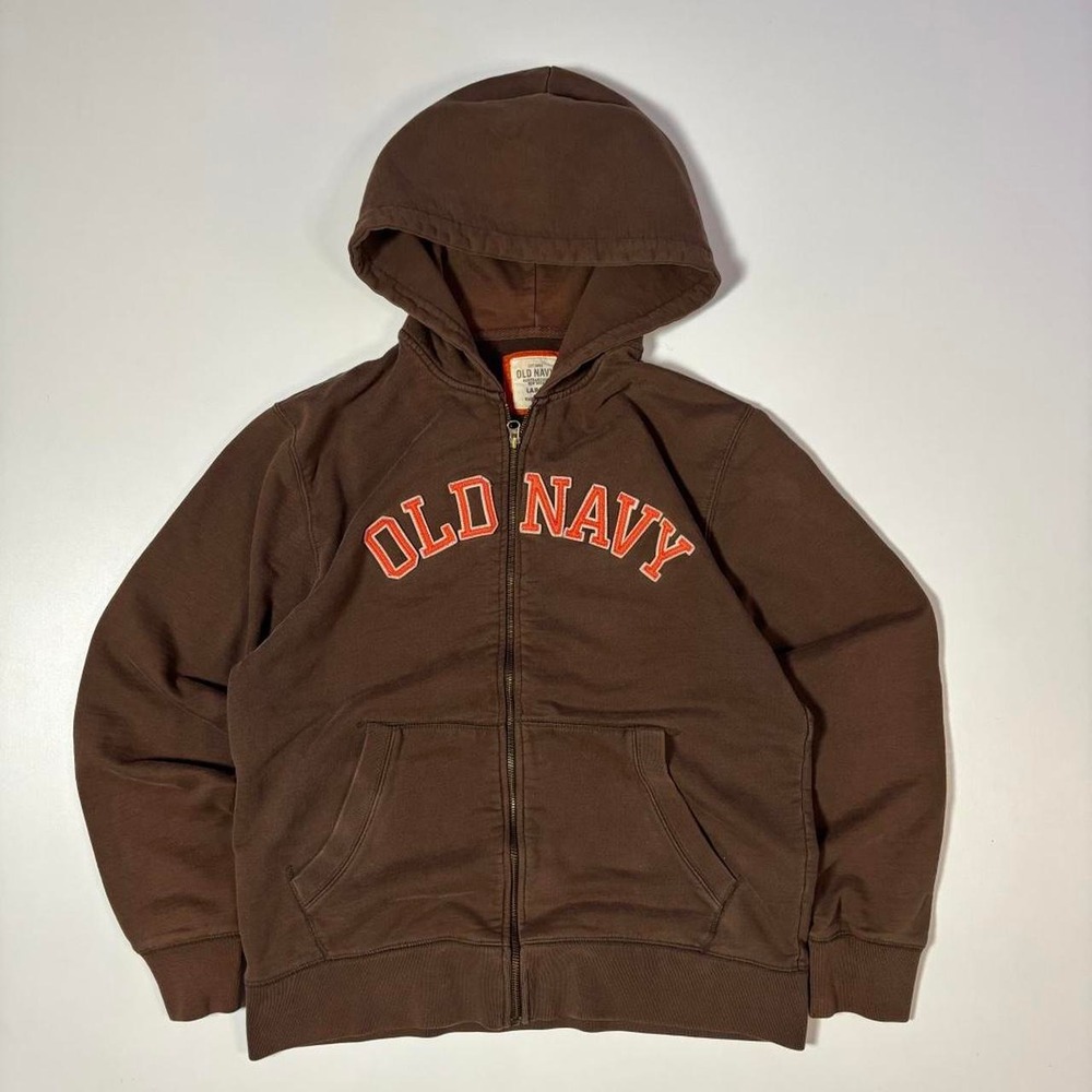 Brown Y2k Old Navy Zip Up Hoodie - L